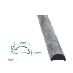 Madlová tyč dutá 62x30x1,5mm, vzor kôra, predajné v 3m/6m Madlová tyč dutá 62x30x1,5mm, vzor kôra, predajné v 3m/6m